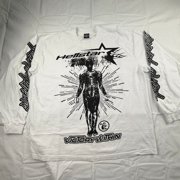 Hellstar Other - Hellstar Victory Within Long Sleeve Shirt White XXL Overseas Fall 2023 Exclusive